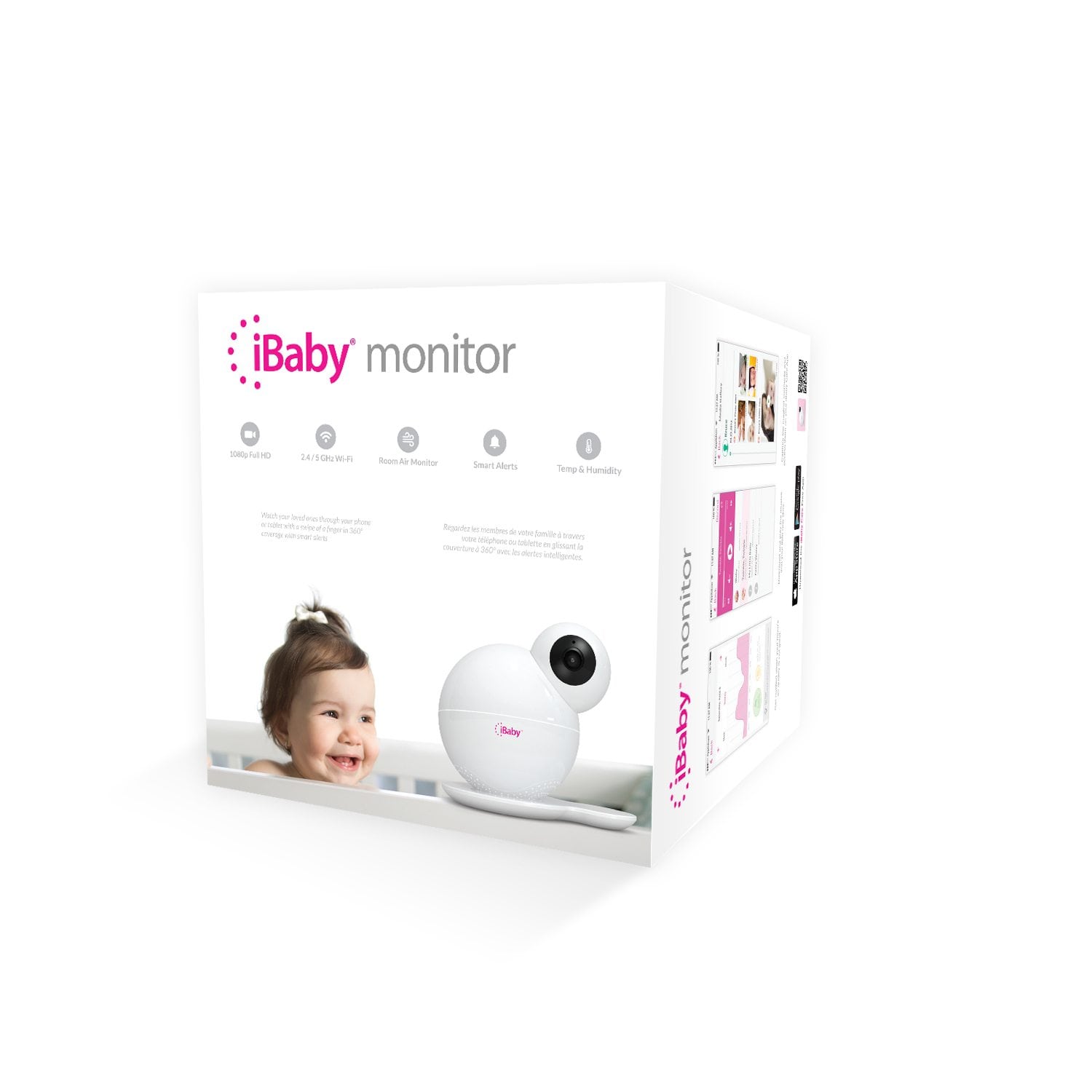 Alertes Son / Mouvement Vision Nocturne Moniteur bébé vidéo iBaby M6S 1080P Audio Bidirectionnel 